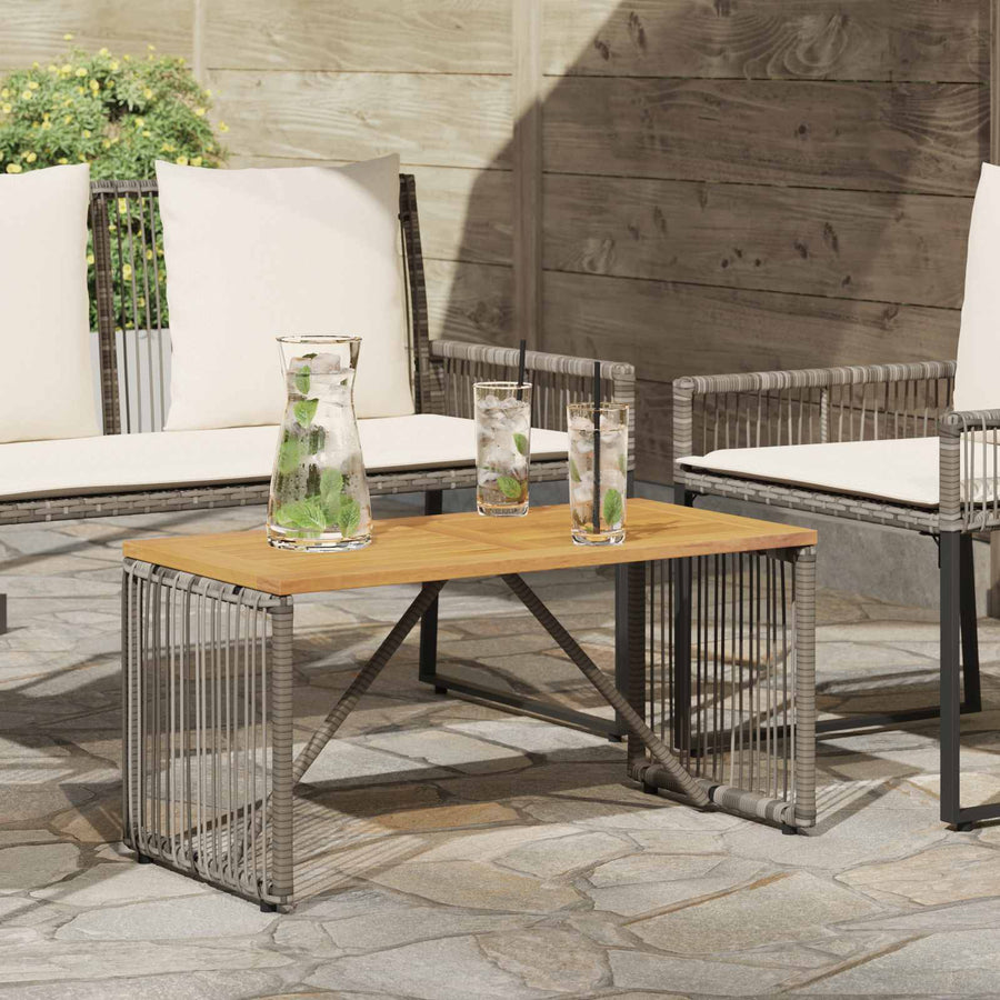 Buiten Tafel Grijs en Bruin 80 x 40 x 40 cm poly rattan