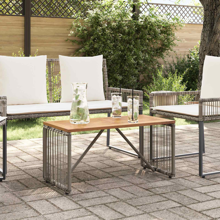 Buiten Tafel Grijs en Bruin 80 x 40 x 40 cm poly rattan