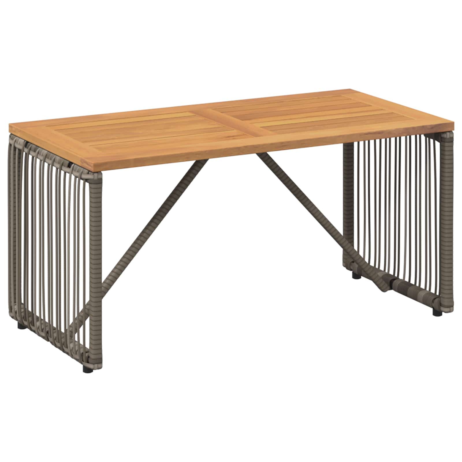 Buiten Tafel Grijs en Bruin 80 x 40 x 40 cm poly rattan