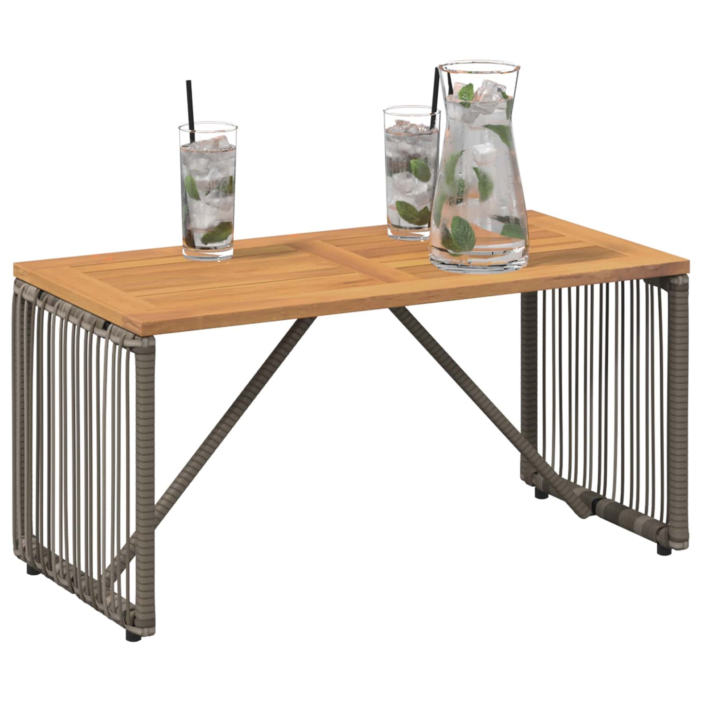 Buiten Tafel Grijs en Bruin 80 x 40 x 40 cm poly rattan