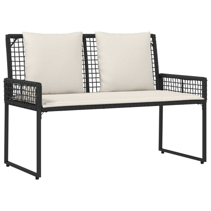 Buitenmeubelset met kussen 4 pcs Zwart en Cream Wit