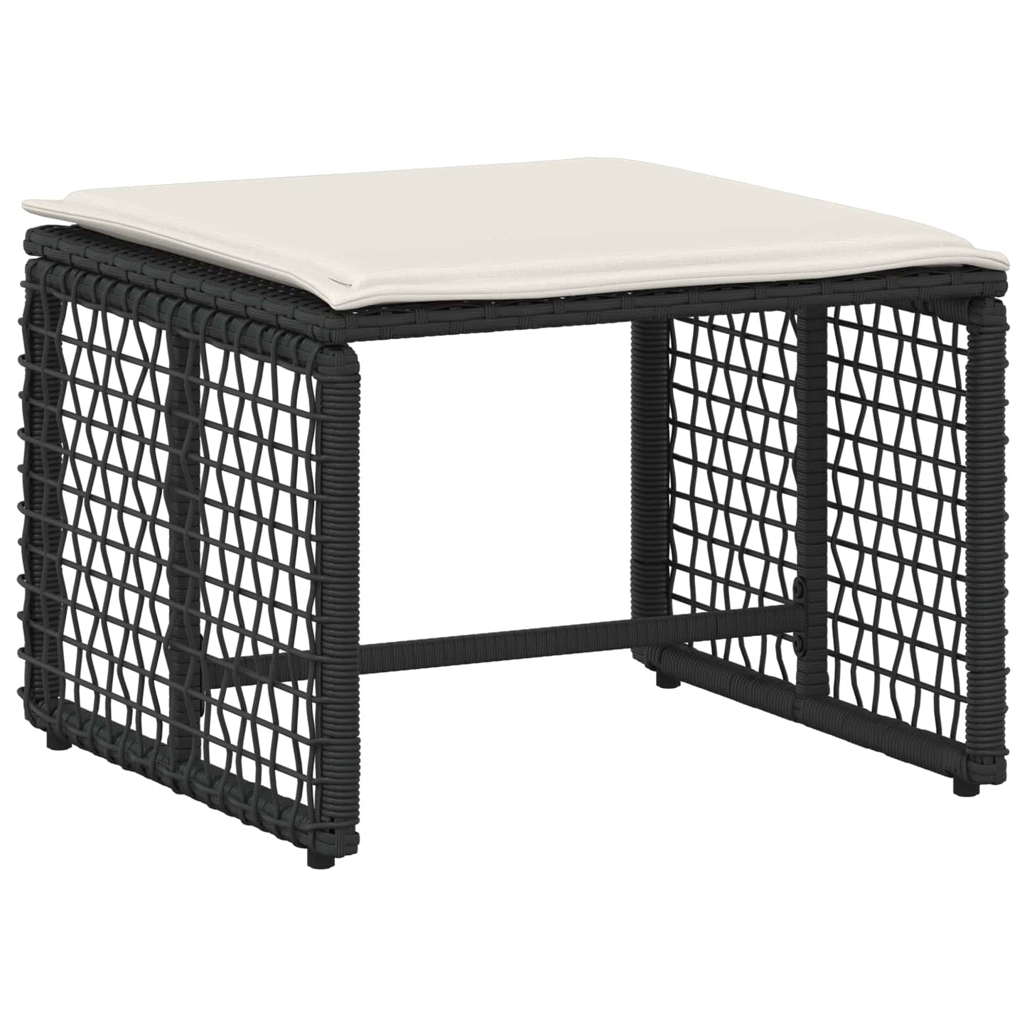 Buitenmeubelset met kussen 5 pcs Zwart en Wit