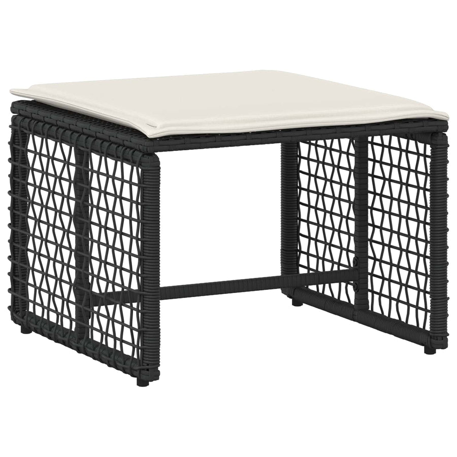 Buitenmeubelset met kussen 5 pcs Zwart en Wit