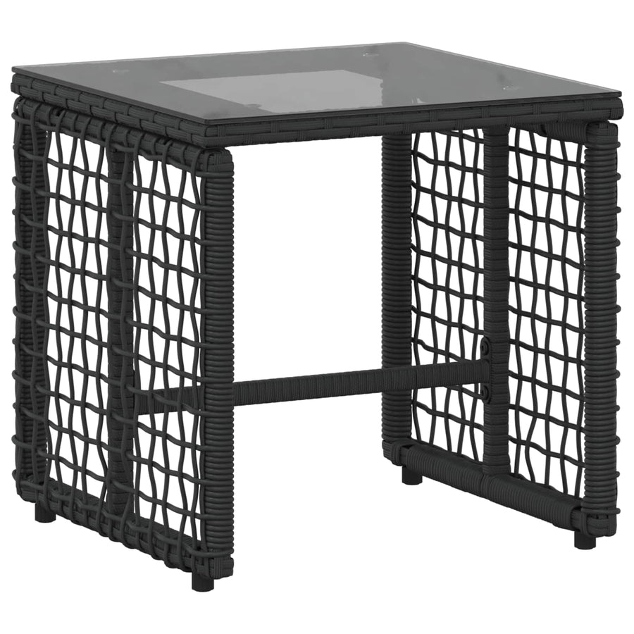 Buitenmeubelset met kussen 5 pcs Zwart en Wit