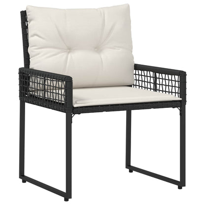 Buitenmeubelset met kussen 5 pcs Zwart en Wit