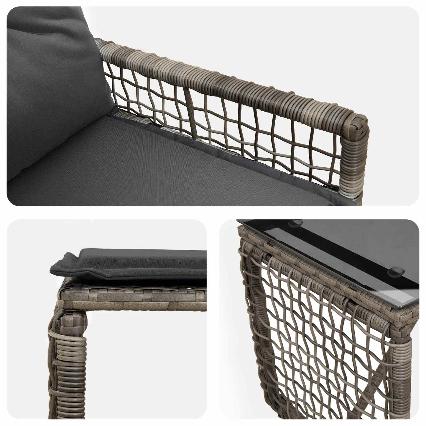 Buitenmeubelset met kussen 5 pcs Grijs