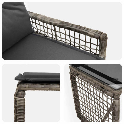 Buitenmeubelset met kussen 5 pcs Grijs