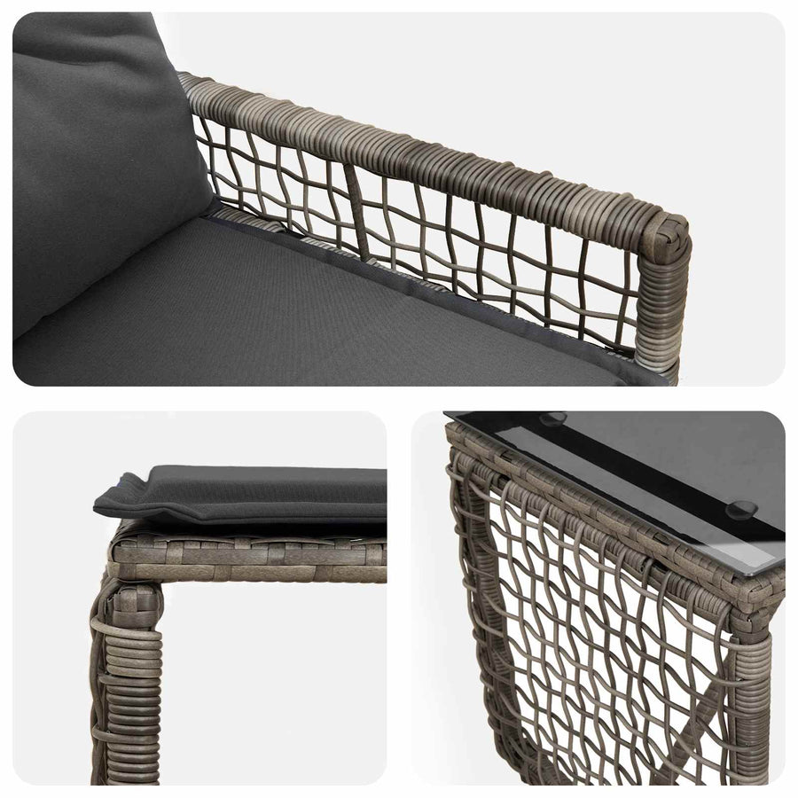 Buitenmeubelset met kussen 5 pcs Grijs