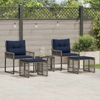 Outdoor Lounge Set with Cushions 5 pcs Grey and Navy Blue