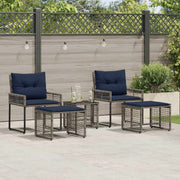 Tuinset 5-delig grijs marineblauw acaciahout