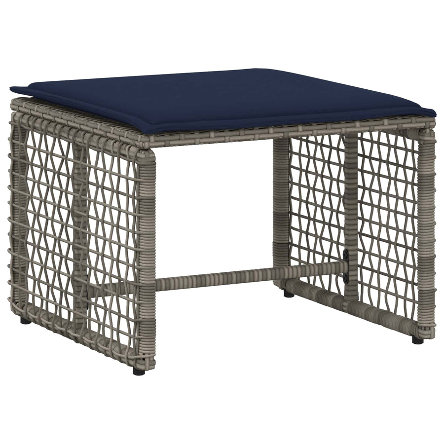 Buitenmeubelset met kussen 5 pcs Grijs en Marineblauw