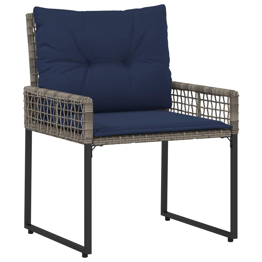 Buitenmeubelset met kussen 5 pcs Grijs en Marineblauw