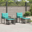 Tuinset staal polyrotan acaciahout met kussens