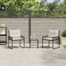 Buitenmeubelset met kussen 3 pcs Zwart en Wit