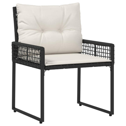 Buitenmeubelset met kussen 3 pcs Zwart en Wit
