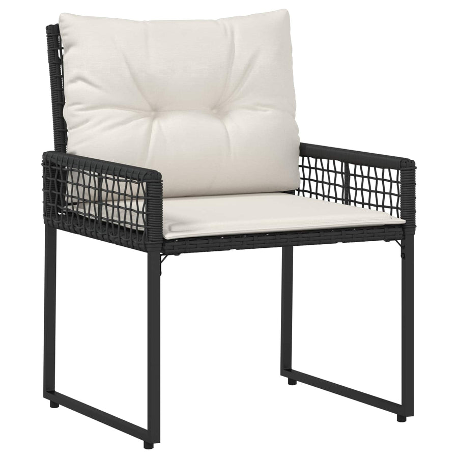 Buitenmeubelset met kussen 3 pcs Zwart en Wit