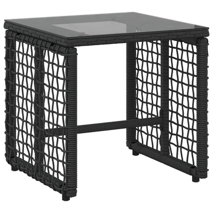 Buitenmeubelset met kussen 3 pcs Zwart en Wit