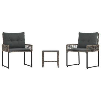 Buitenmeubelset met kussen 3 pcs Grijs