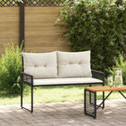 Tuinbank 118x55x82 cm PE-rattan zwart cream wit