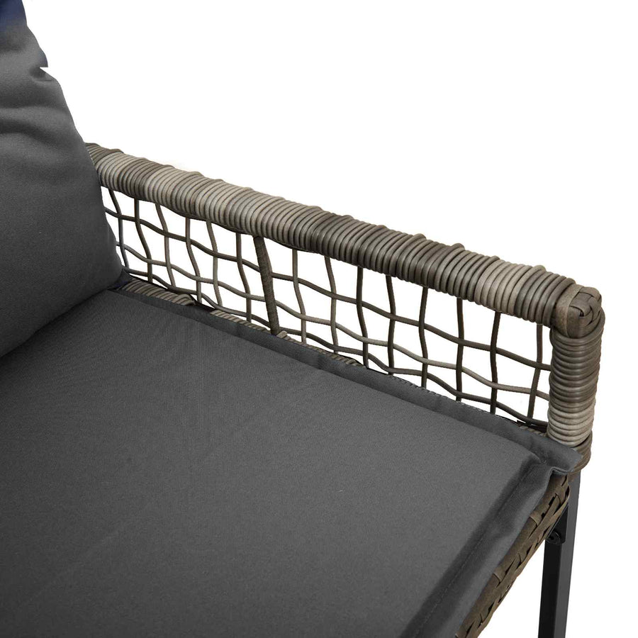 Tuinbank met kussen Grijs 118 x 55 x 82 cm PE rattan en stof