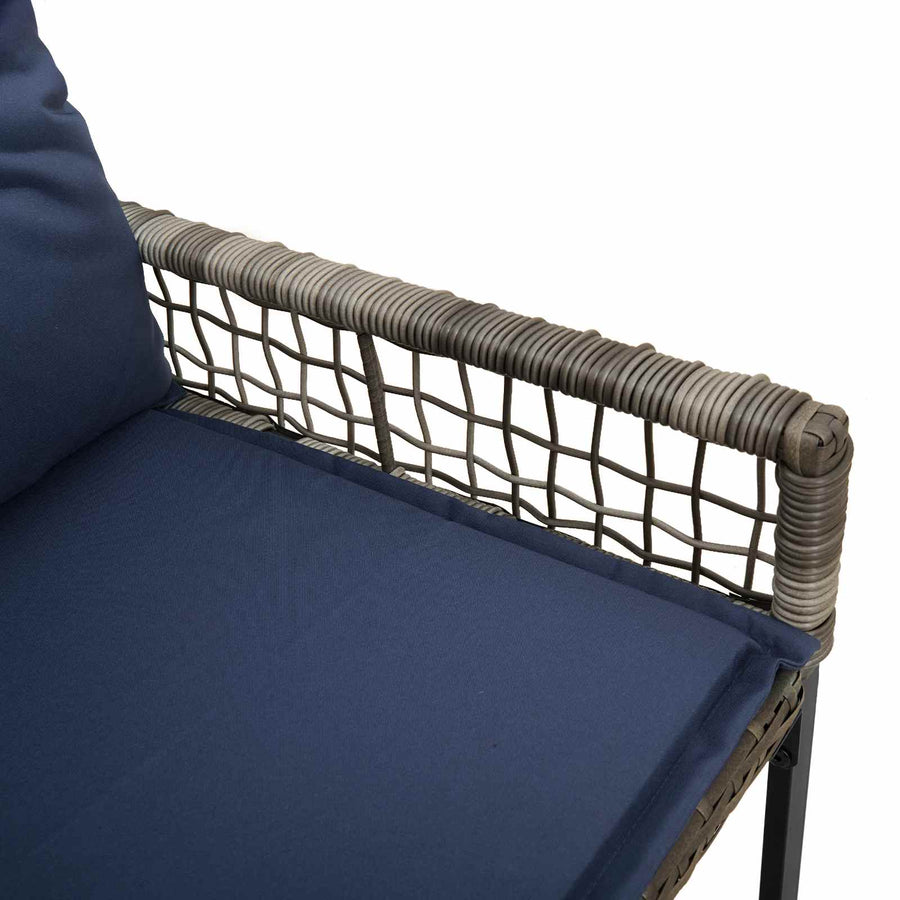 Tuinbank met kussen Grijs en Marineblauw 118 x 55 x 82 cm
