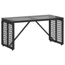 Buiten Tafel Zwart 80 x 40 x 40 cm PE Rattan en Glas