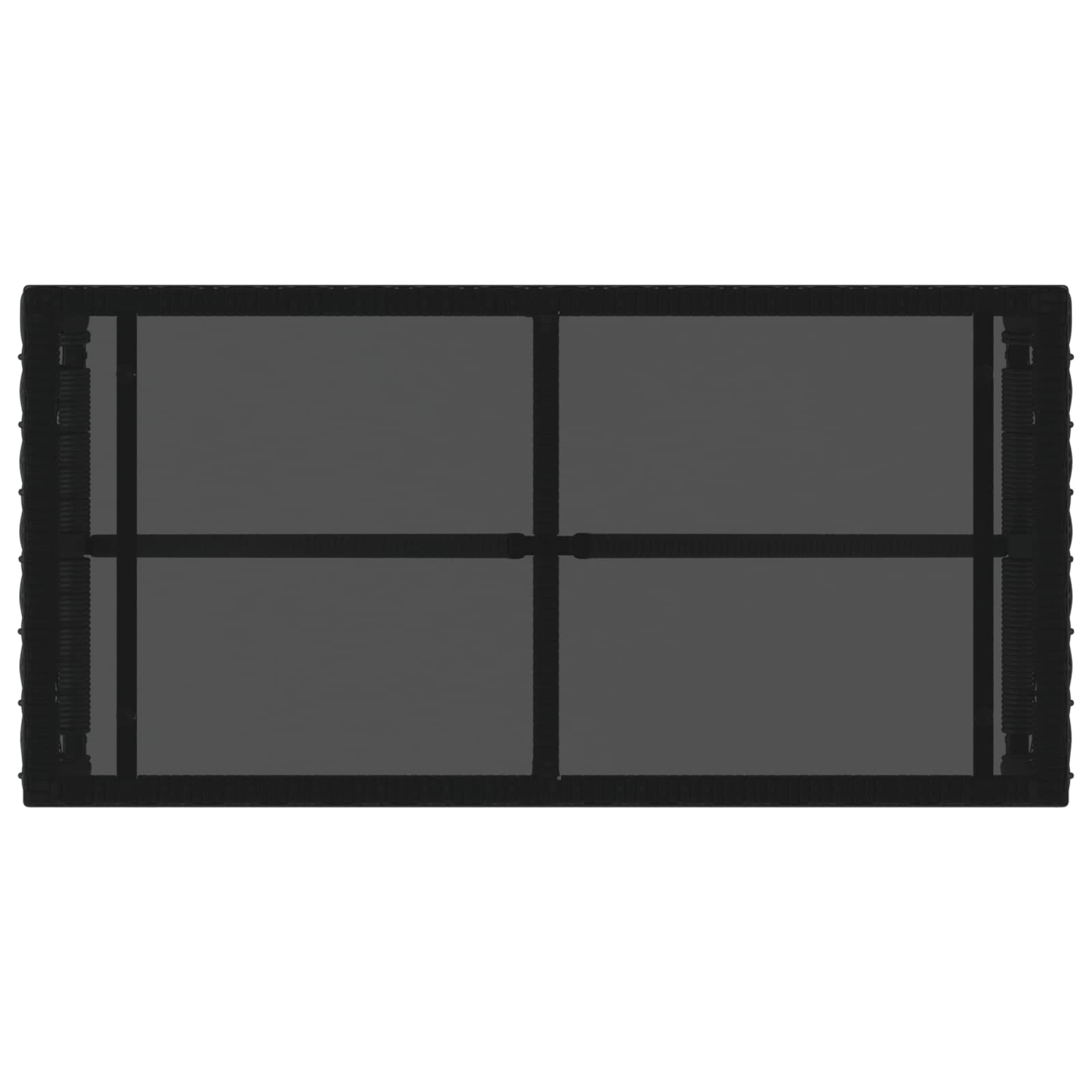 Buiten Tafel Zwart 80 x 40 x 40 cm PE Rattan en Glas