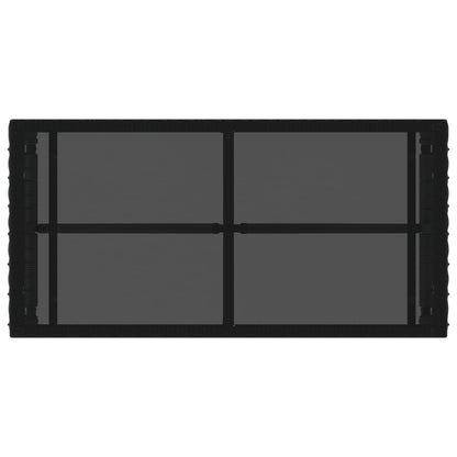 Buiten Tafel Zwart 80 x 40 x 40 cm PE Rattan en Glas