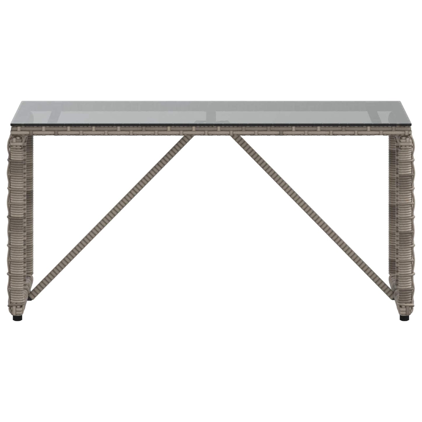 Buiten Tafel Grijs en zwart 80 x 40 x 40 cm PE Rattan en Glas