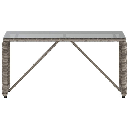 Buiten Tafel Grijs en zwart 80 x 40 x 40 cm PE Rattan en Glas
