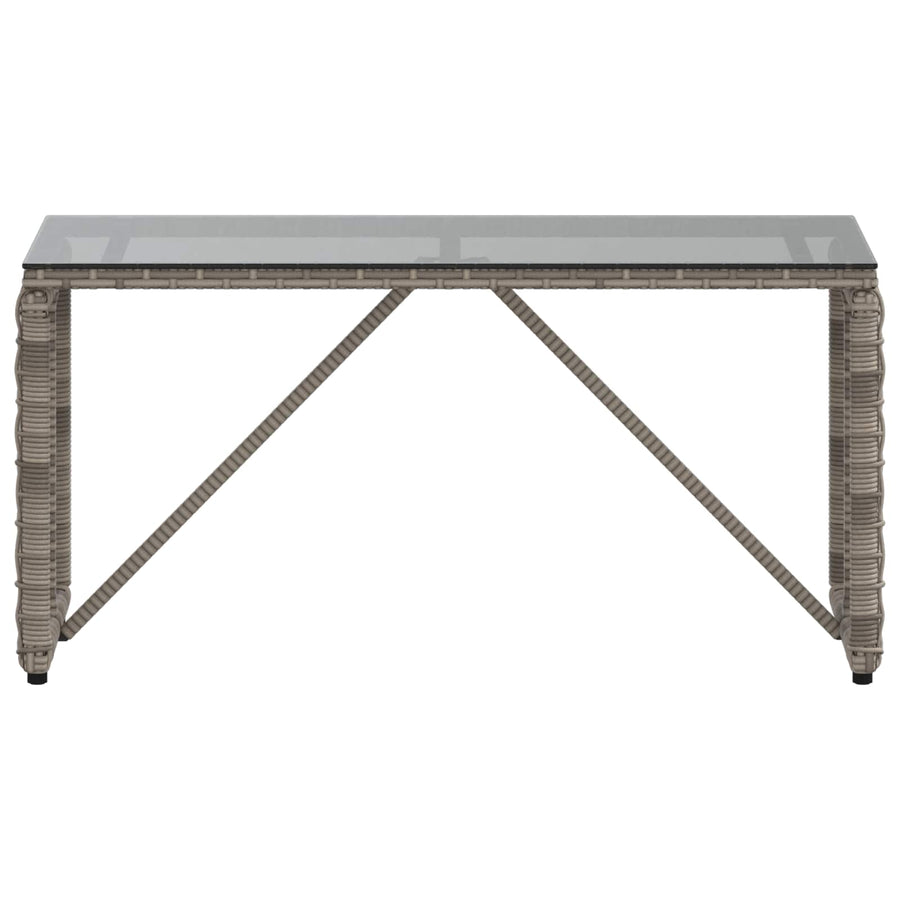 Buiten Tafel Grijs en zwart 80 x 40 x 40 cm PE Rattan en Glas