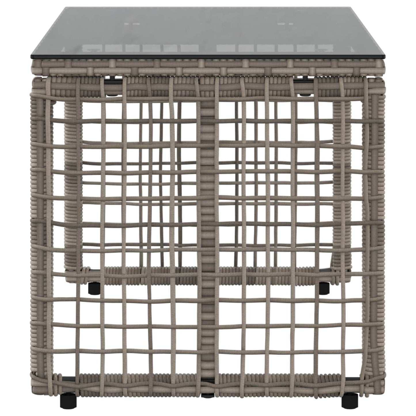 Buiten Tafel Grijs en zwart 80 x 40 x 40 cm PE Rattan en Glas