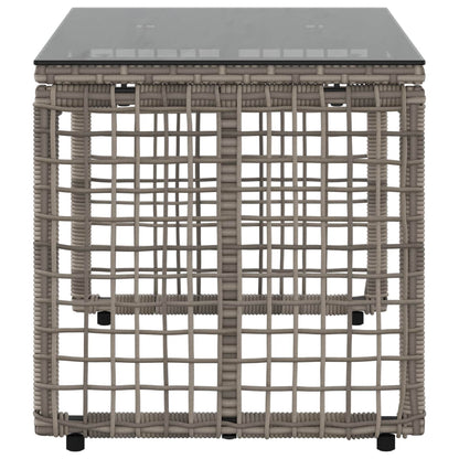 Buiten Tafel Grijs en zwart 80 x 40 x 40 cm PE Rattan en Glas