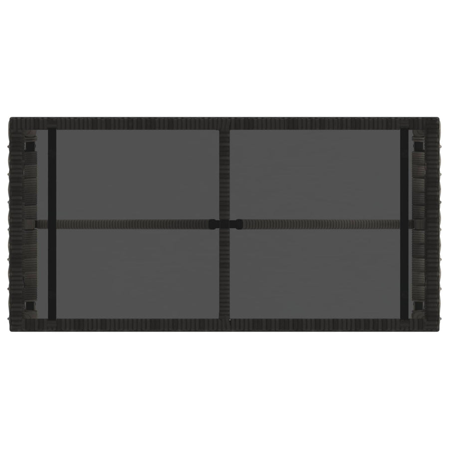 Buiten Tafel Grijs en zwart 80 x 40 x 40 cm PE Rattan en Glas