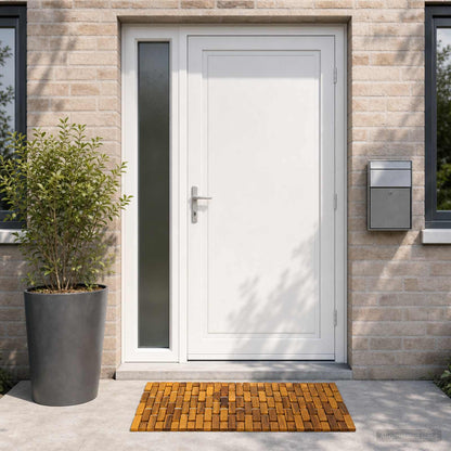 Badmatten 2 st Naturel 44 x 60 cm Massief Acaciahout