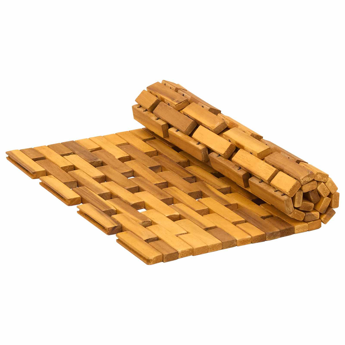 Badmatten 2 st Naturel 44 x 60 cm Massief Acaciahout