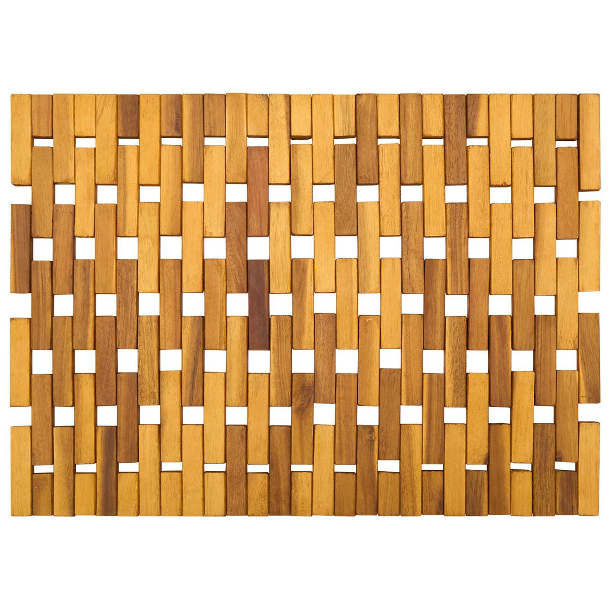 Badmatten 2 st Naturel 44 x 60 cm Massief Acaciahout