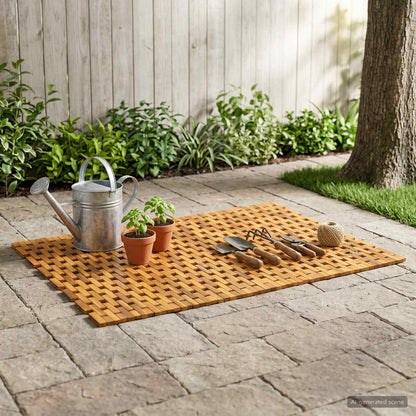 Badmatten Naturel 85 x 120 cm Massief Acaciahout