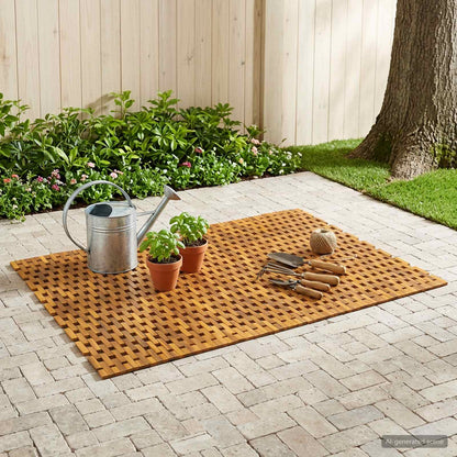 Badmatten Naturel 105 x 160 cm Massief Acaciahout