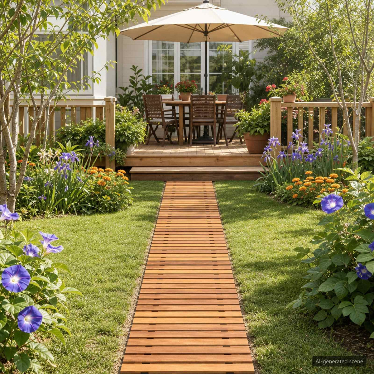 Tuinpad Naturel 200 x 40 cm Massief Acaciahout
