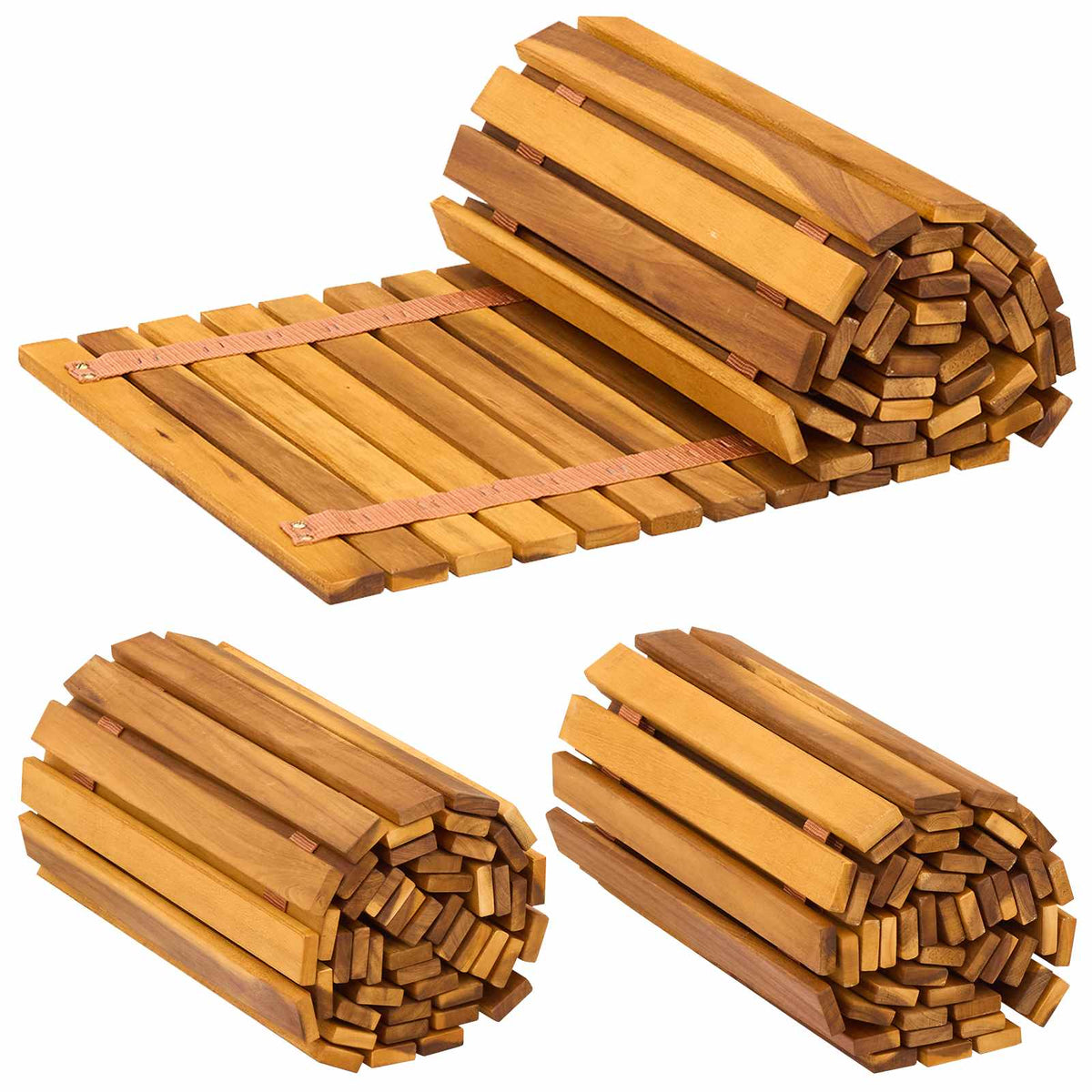 Tuinpad 3 st Naturel 200 x 40 cm Massief Acaciahout