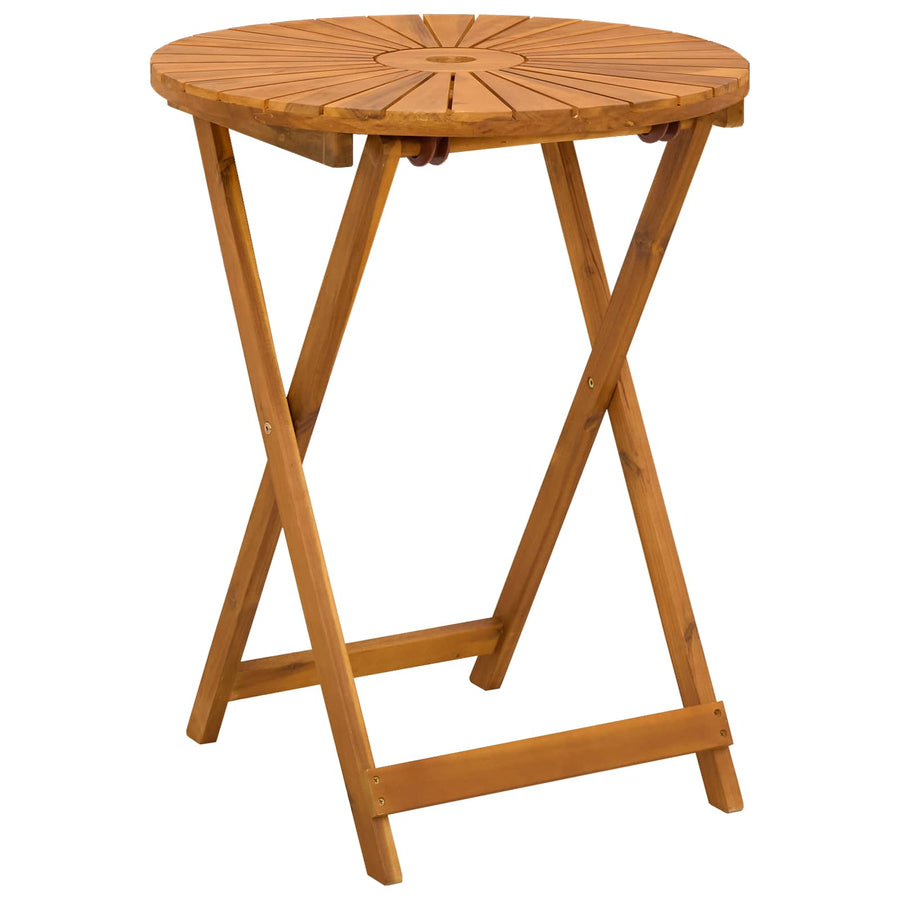Vouw Tuin Tafel Naturel Ø60 x 75 cm Massief Acaciahout