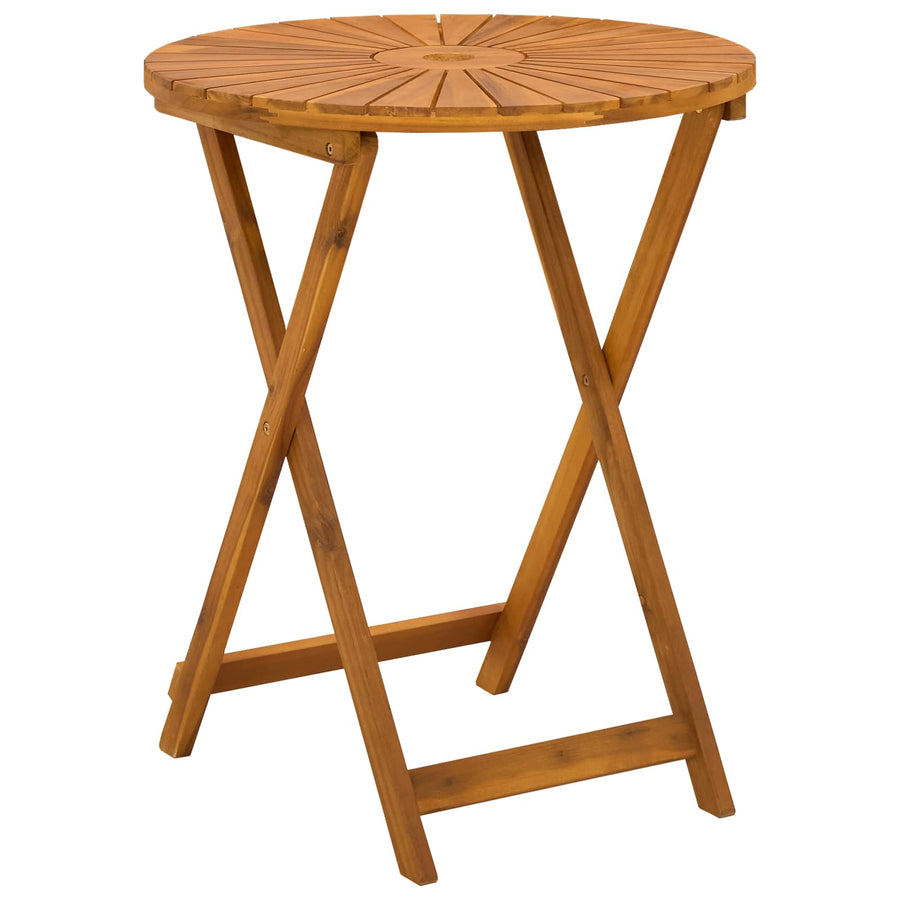 Vouw Tuin Tafel Naturel Ø60 x 75 cm Massief Acaciahout