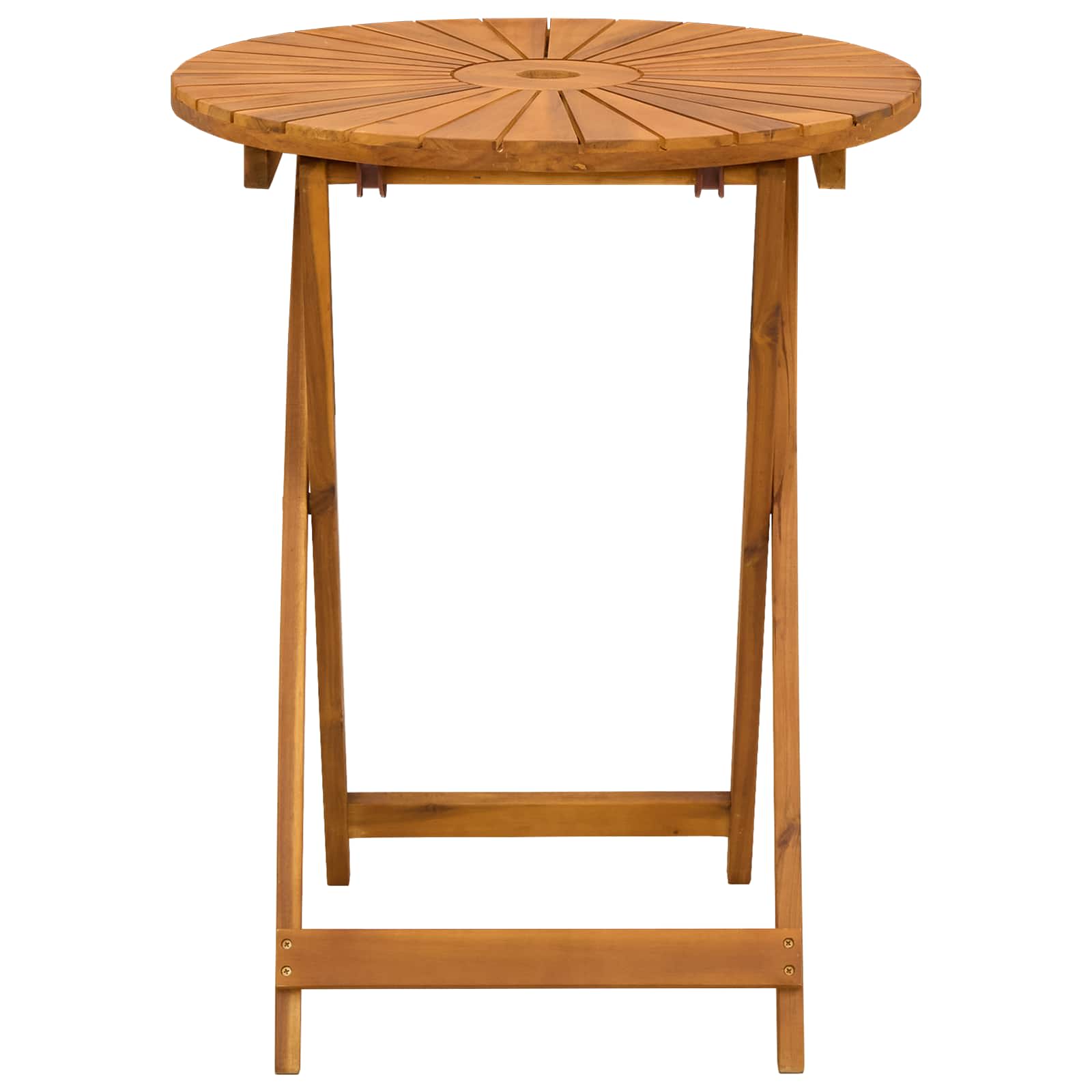Vouw Tuin Tafel Naturel Ø60 x 75 cm Massief Acaciahout
