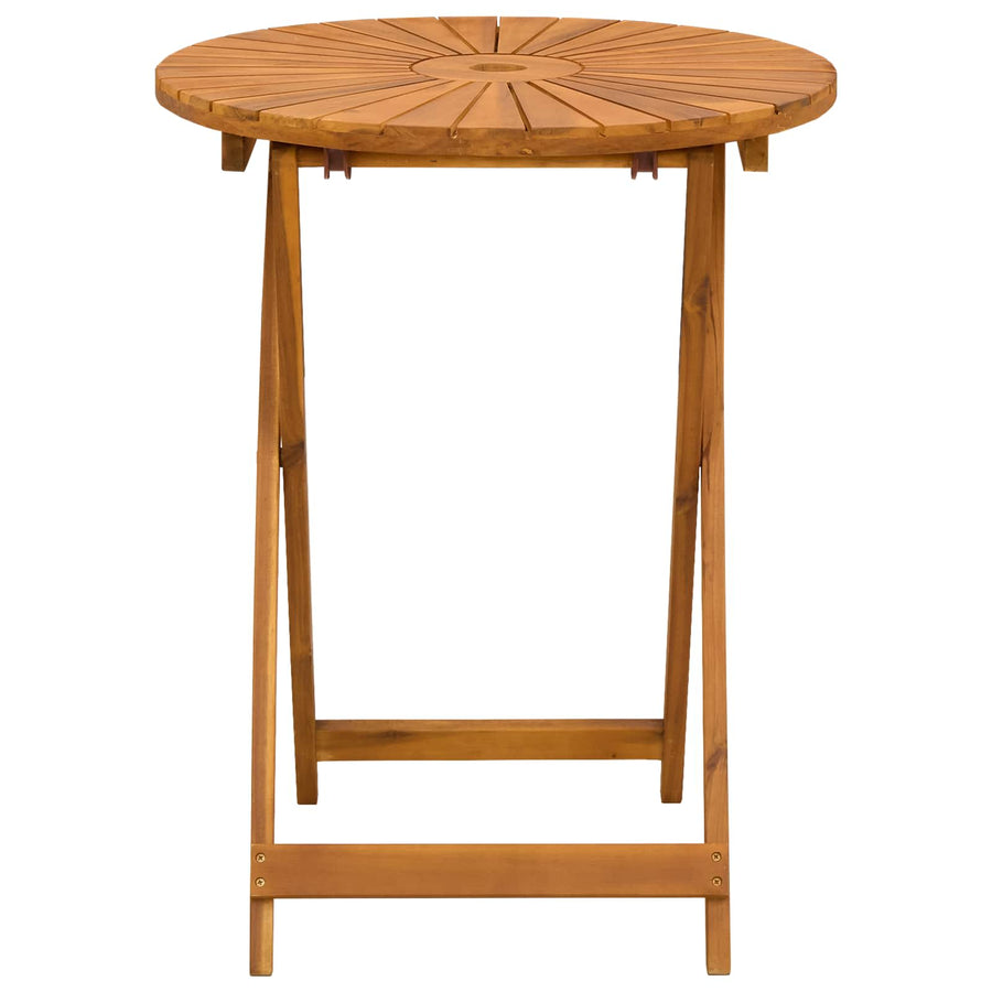 Vouw Tuin Tafel Naturel Ø60 x 75 cm Massief Acaciahout