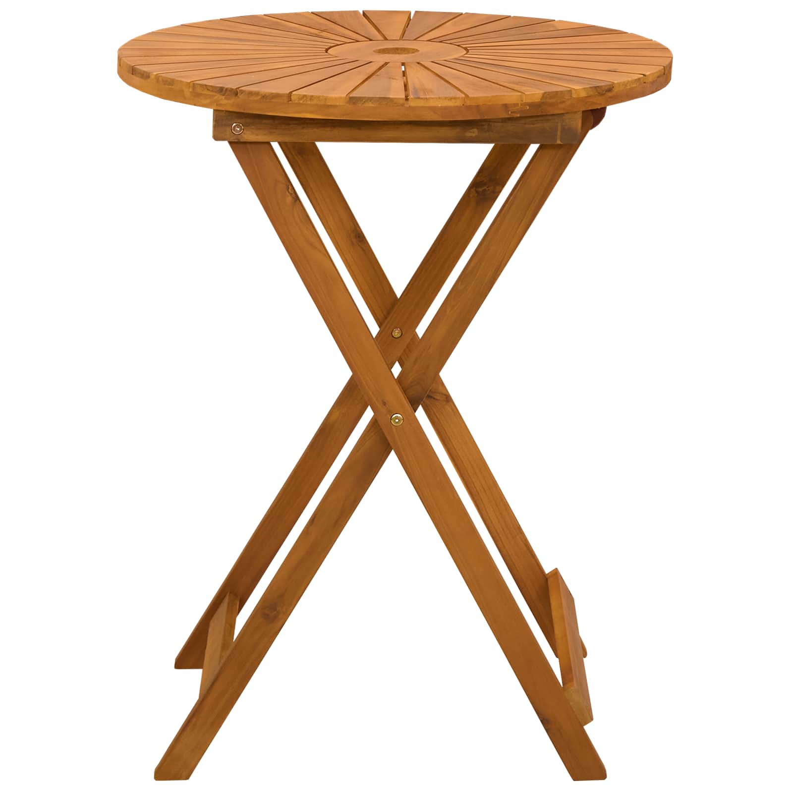 Vouw Tuin Tafel Naturel Ø60 x 75 cm Massief Acaciahout