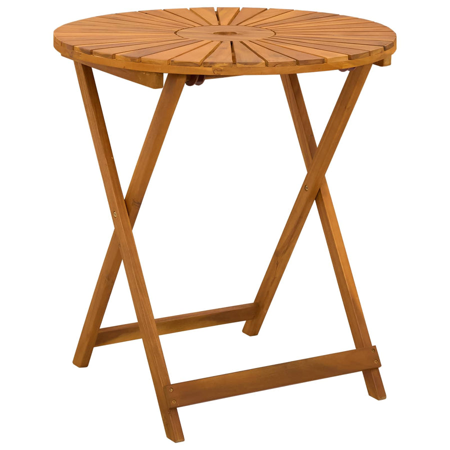 Vouw Tuin Tafel Naturel Ø70 x 75 cm Massief Acaciahout