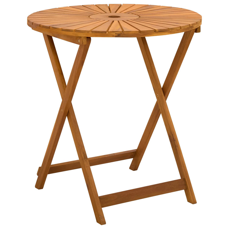 Vouw Tuin Tafel Naturel Ø70 x 75 cm Massief Acaciahout