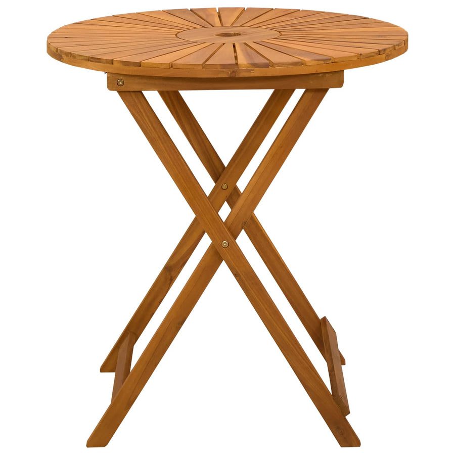 Vouw Tuin Tafel Naturel Ø70 x 75 cm Massief Acaciahout