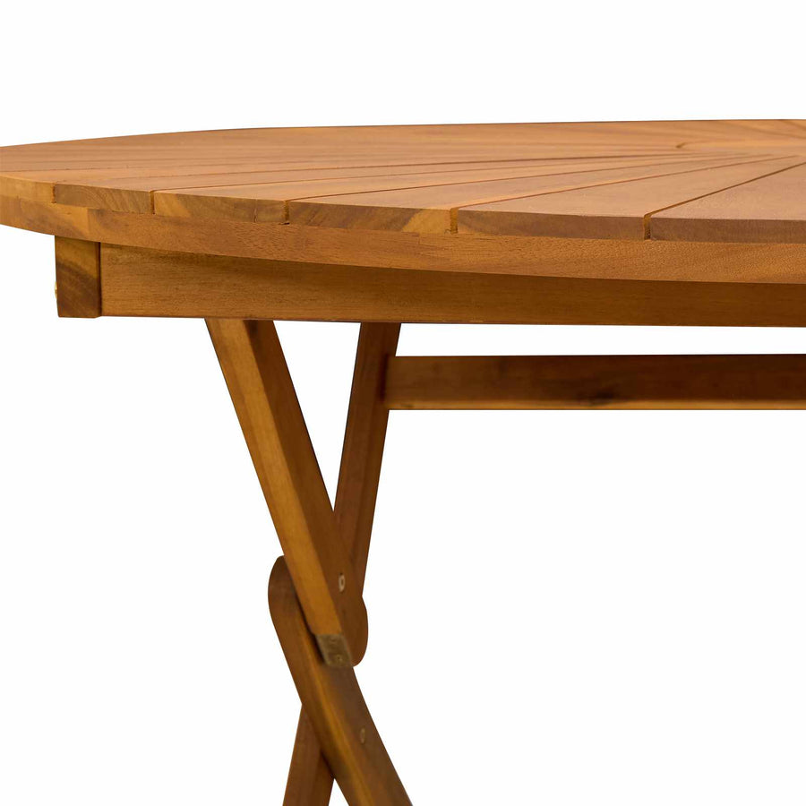 Vouw Tuin Tafel Naturel Ø110 x 75 cm Massief Acaciahout